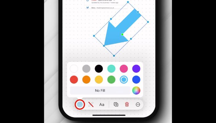 Freeform app shape color