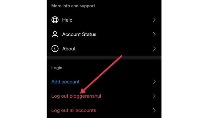 Log Out Instagram
