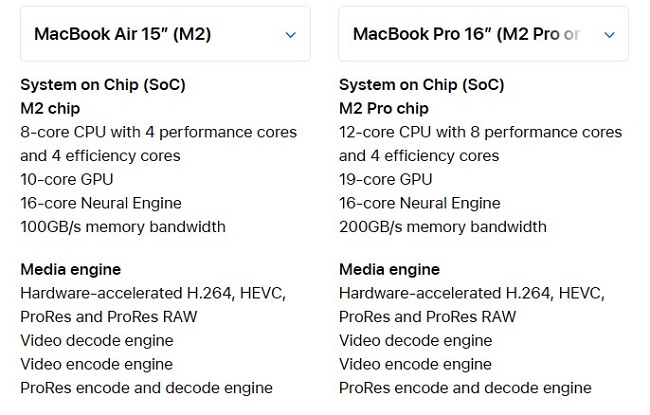 MacBook Air vs MacBook Pro - CPU and GPU