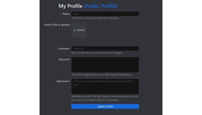 Update profile