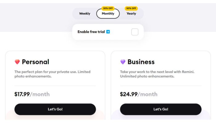 remini AI Pricing