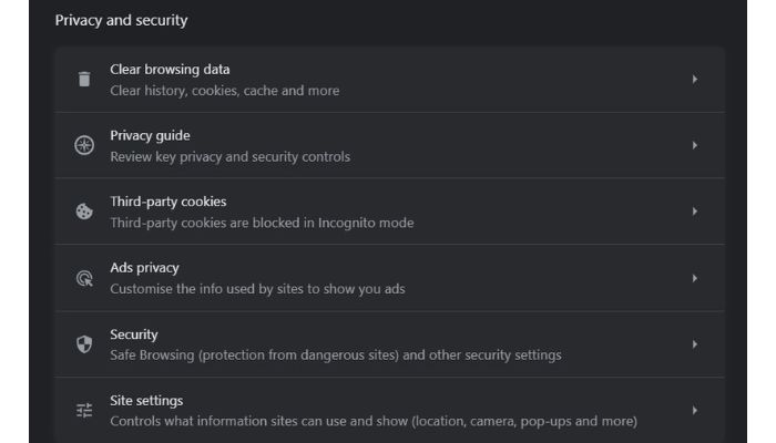 Clear Browsing Data