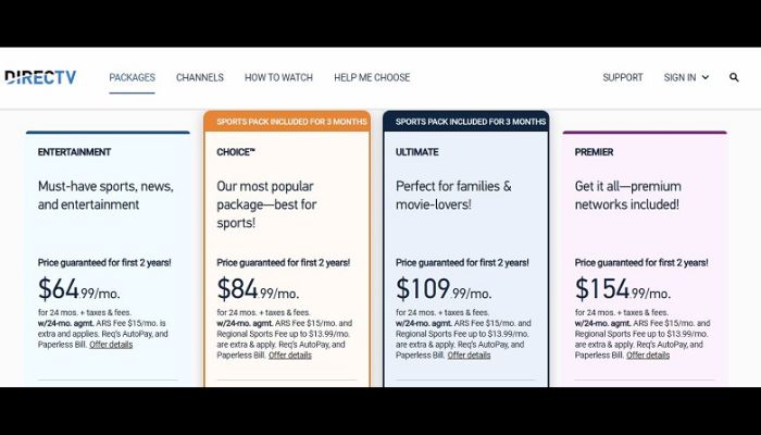 DirecTV Packages and Pricing-