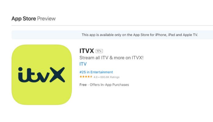Download ITVX App store