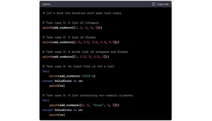 Final output chatgpt