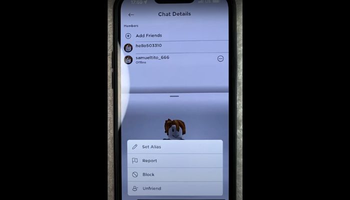 Tap on Unfriend in the menu