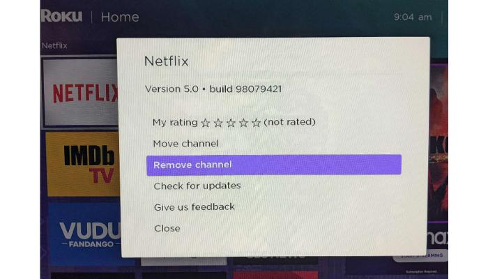 remove netflix on roku