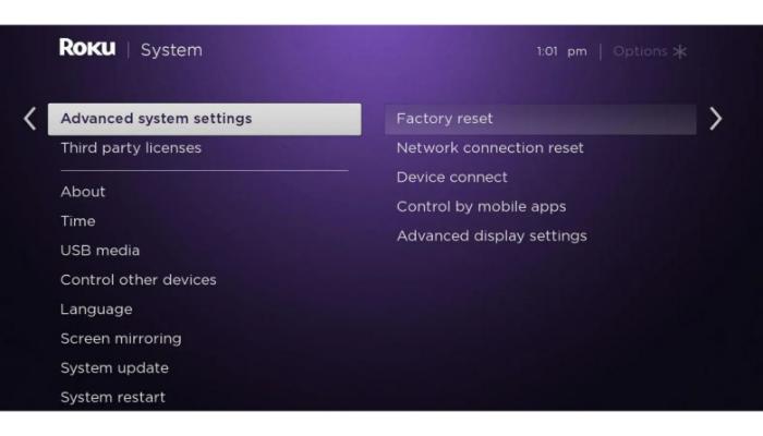 Roku setting