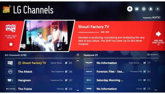 LG Channels List