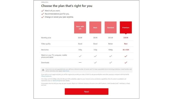 Netflix plans