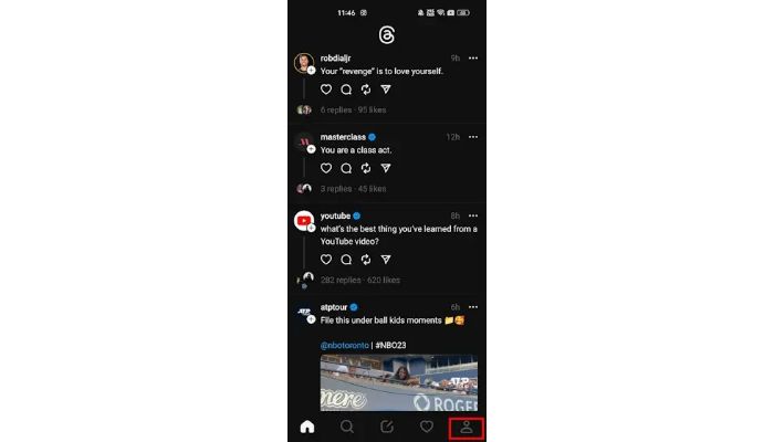 Open home page of Threads