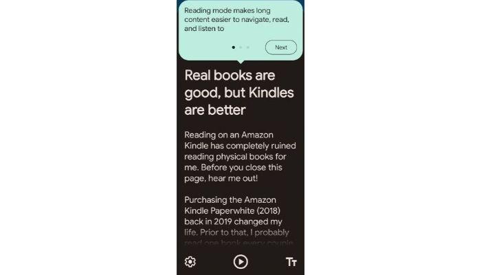 Reading Mode Android