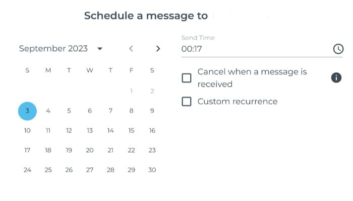 Schedule the date for whats app message