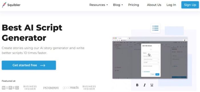 Squibler ai movie script generator