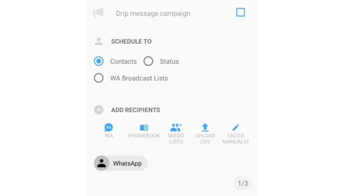 Start Scheduling WhatsApp Messages to contacts