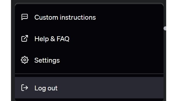 chatgpt settings menu