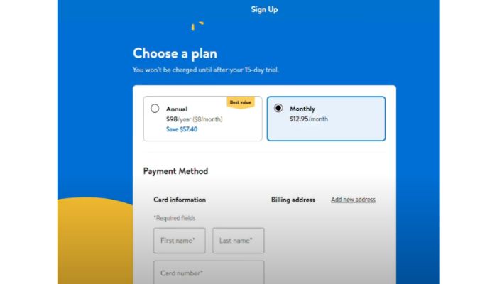 choose wallmart pricing plan