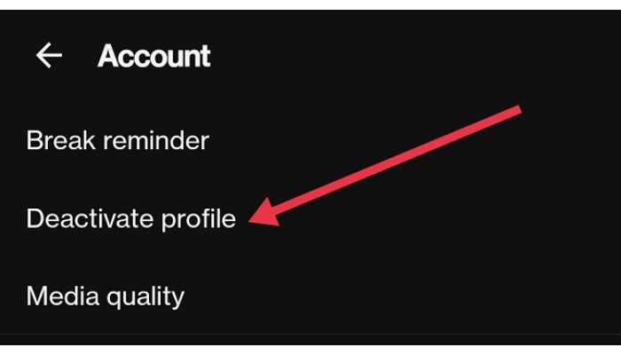 click on the Deactivate Profile