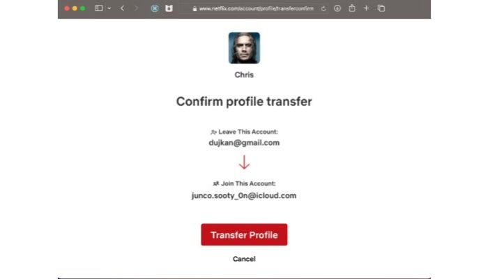 confirm profile transfer