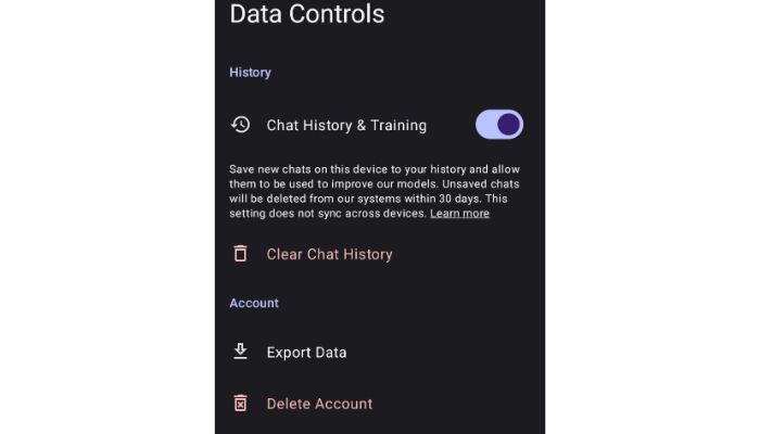 data control on android