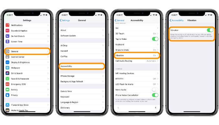 disable all the vibrations on your iphone