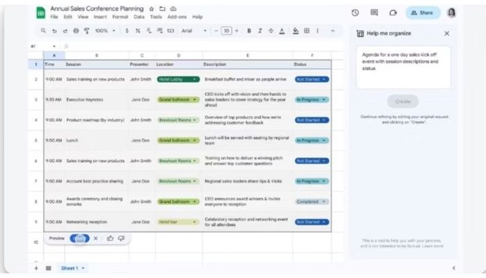 duet ai sheets features