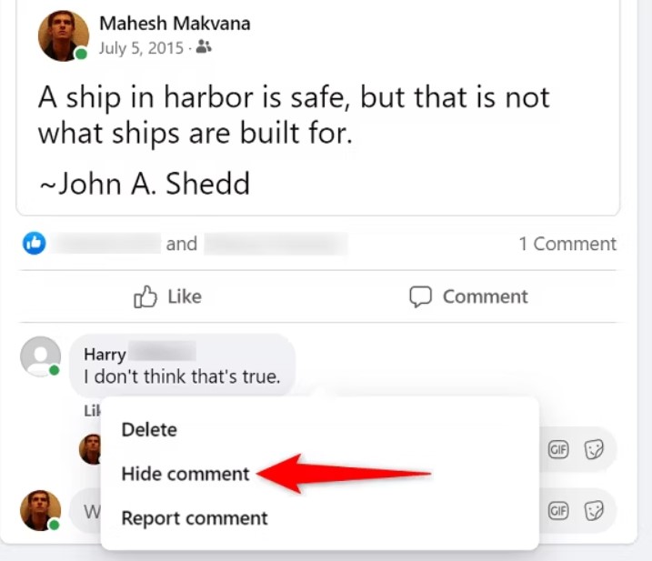 fb comments hiding steps