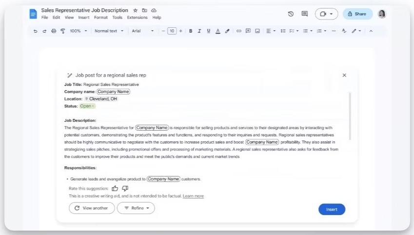 google docs feature