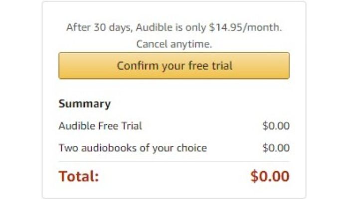 pay for audible trial