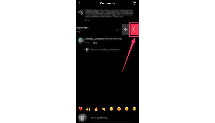 select comments to delete