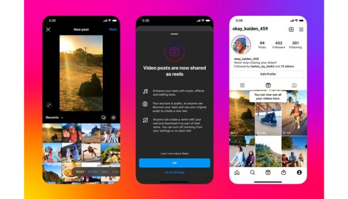 video as reels in instagram
