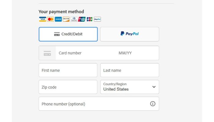 Enter payment details