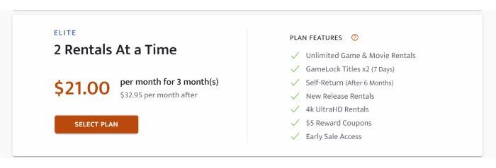 GameFly elite plan