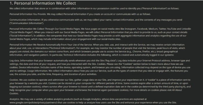 privacy policy