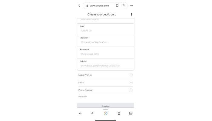 create a public card
