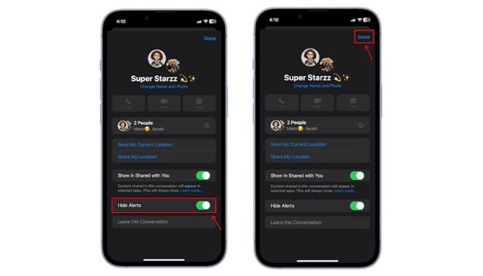 leave a group chat on iPhone with Android