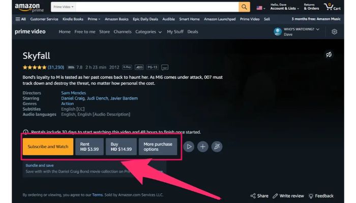 select the movie you want to rent
