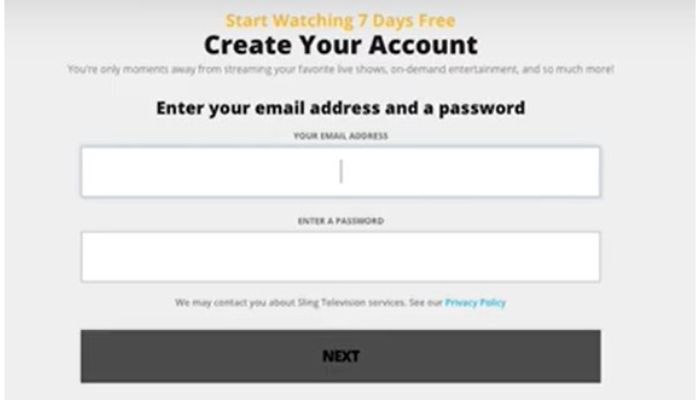 sling tv login