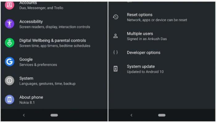 Check for System Update android