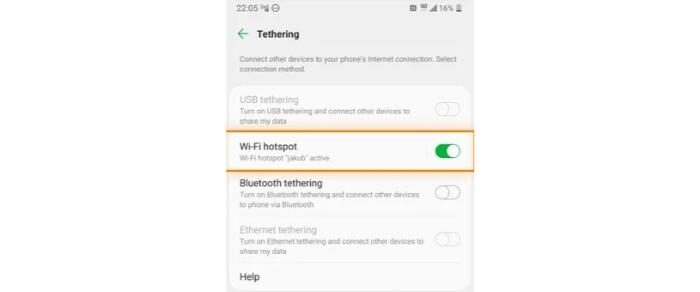 Connect through Mobile Hotspot