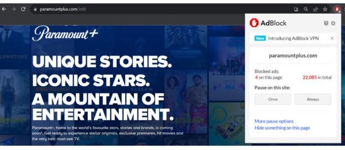 Disable Ad-Block on paramount