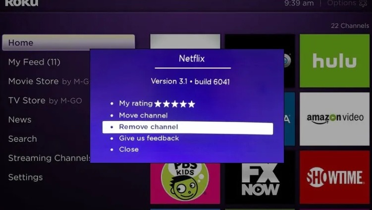 Choose remove channel