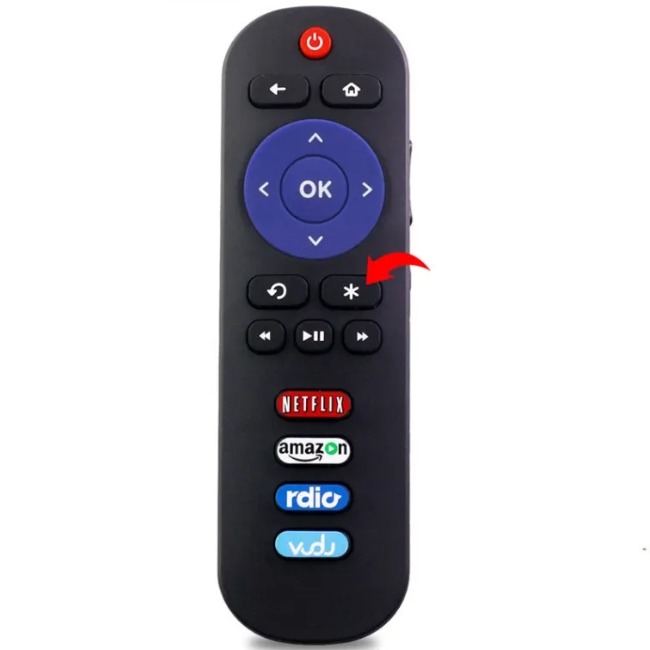 Press Star on Roku remote