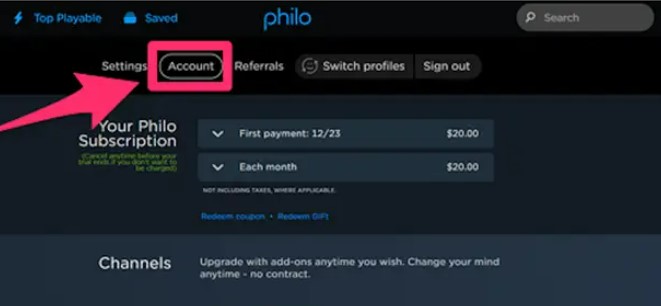 philo channels