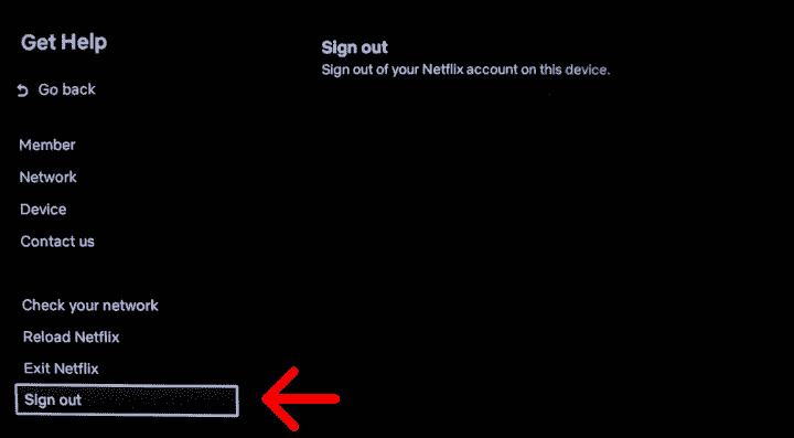 Sign out and Sign in to Netflix