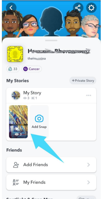Take screenshot in snapchat