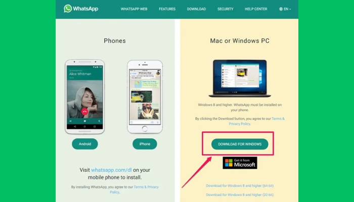 Download whatsapp pc
