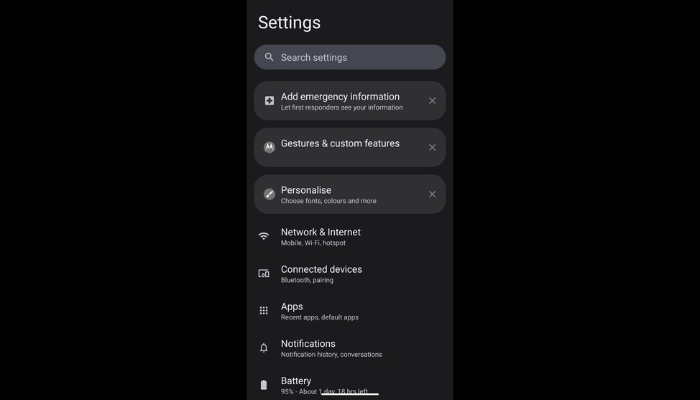 Open Settings