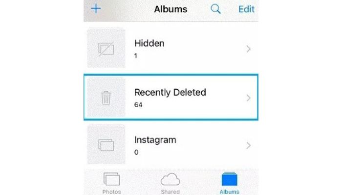 Recently Deleted iOS