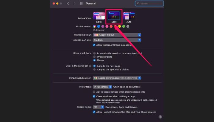 Dark Mode Settings On Mac